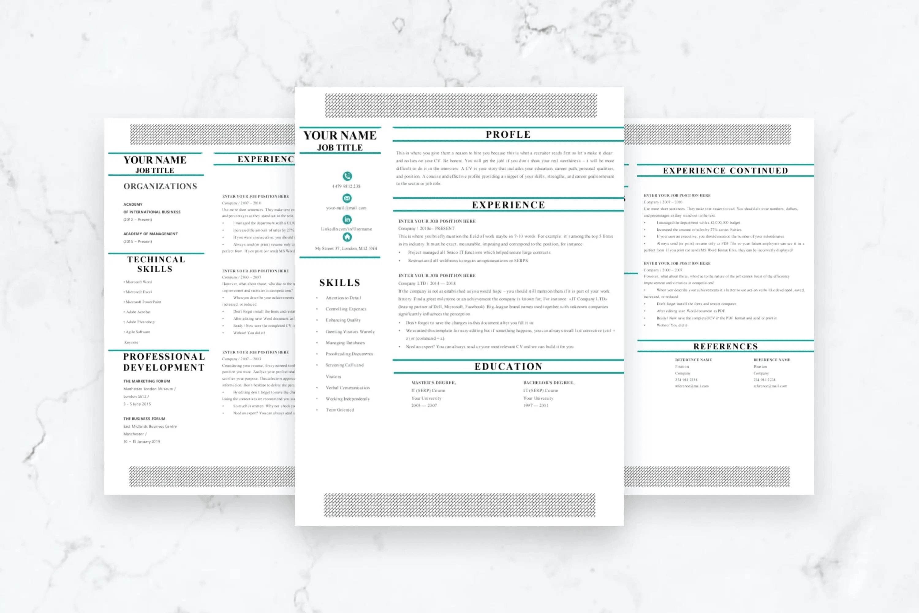 Studio Career CV - 3-page colour scene