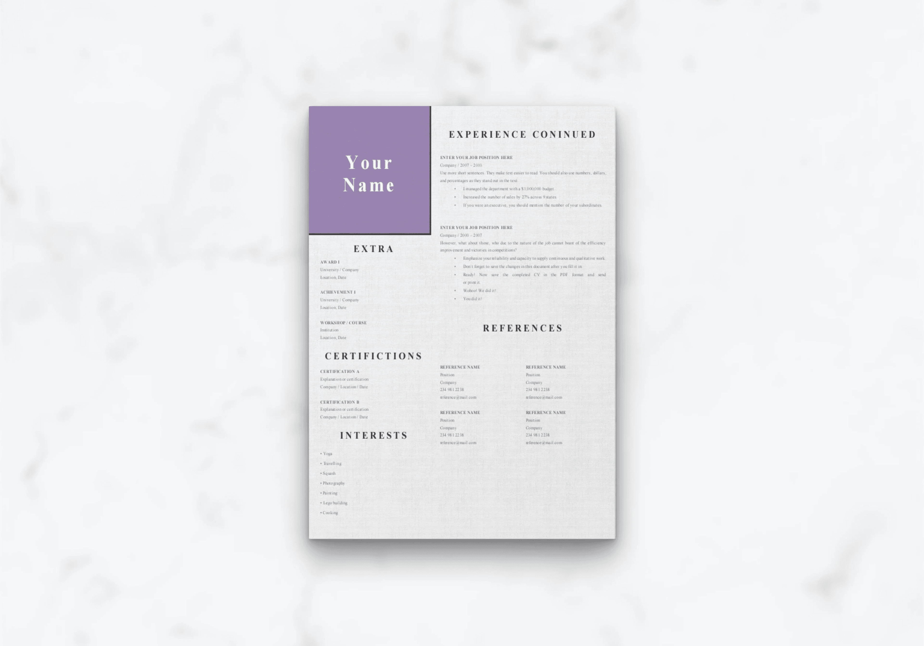 Easy CV - 3-page layout